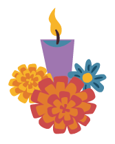Caelum_First_Brithday_Invitation_candle candle with flowers